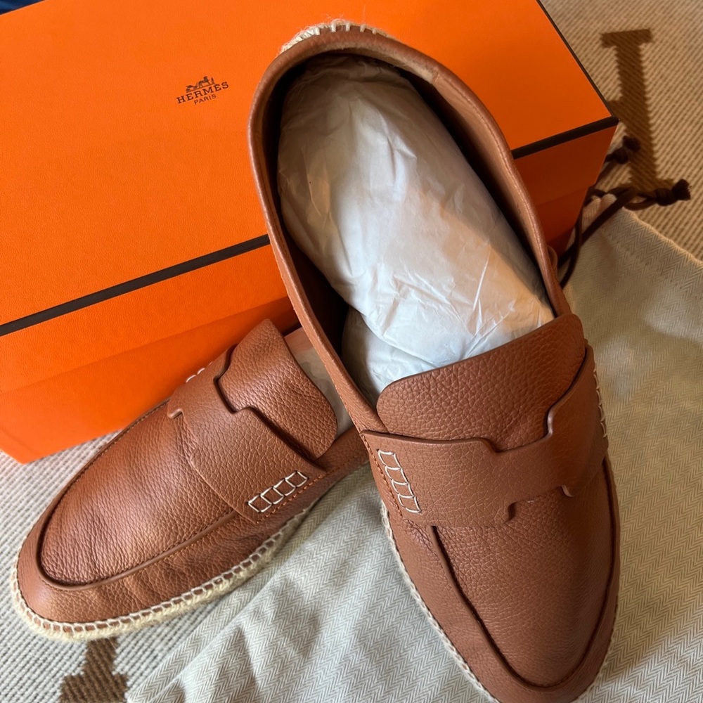 Hermes Trip Espadrilles size 46/12 Naturel color